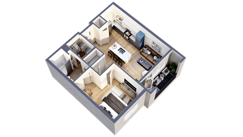 the three bedrooms of the house are arranged in a hexagon shape